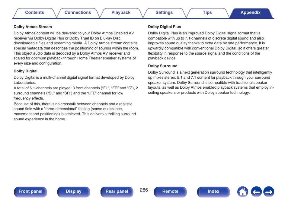 Denon AVR-X1700H 7.2-Channel Network A/V Receiver with HEOS User Manual | Page 266 / 284