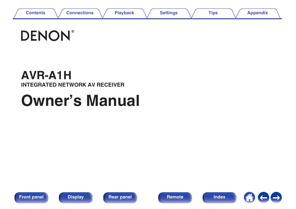 Denon AVR-A1H 15.4-Channel Network A/V Receiver User Manual | 353 pages