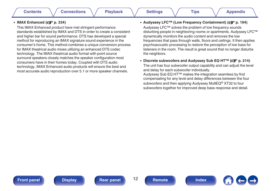 Denon AVR-A1H 15.4-Channel Network A/V Receiver User Manual | Page 12 / 353