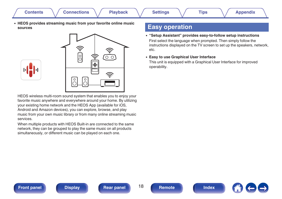 Easy operation | Denon AVR-A1H 15.4-Channel Network A/V Receiver User Manual | Page 18 / 353