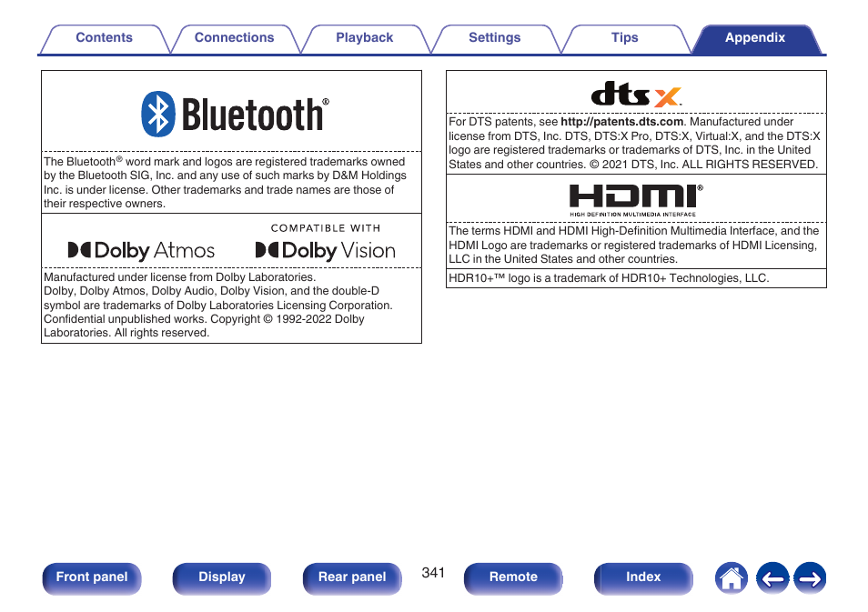 Denon AVR-A1H 15.4-Channel Network A/V Receiver User Manual | Page 341 / 353