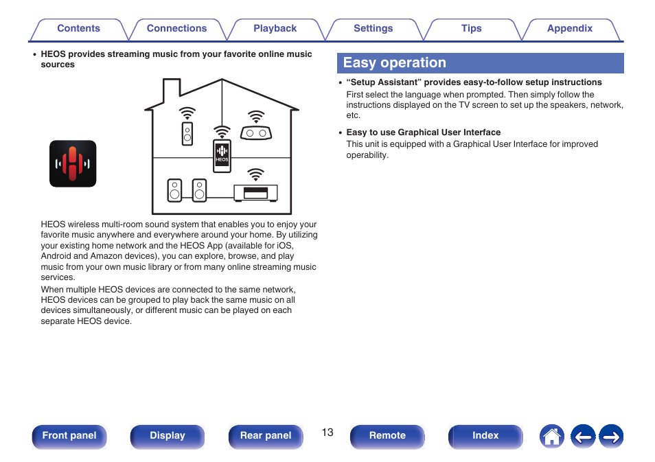 Easy operation | Marantz NR1510 5.2-Channel Network A/V Receiver User Manual | Page 13 / 244