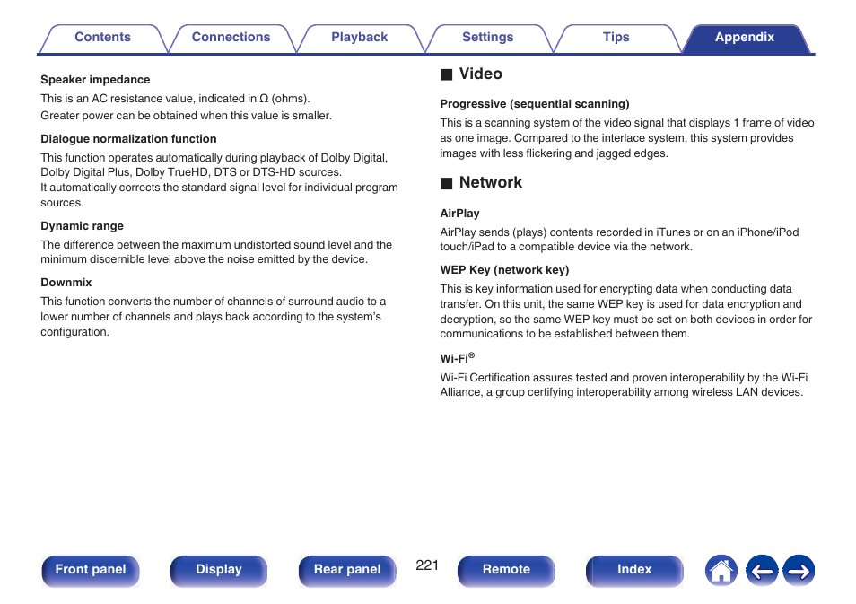 Ovideo, Onetwork | Marantz NR1510 5.2-Channel Network A/V Receiver User Manual | Page 221 / 244