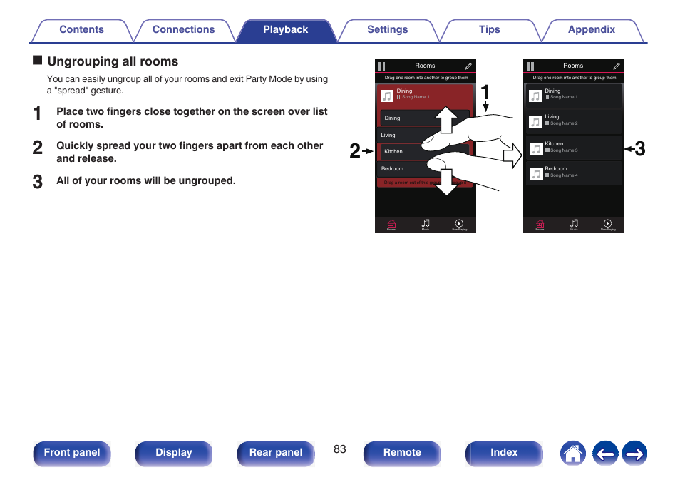 Oungrouping all rooms | Marantz NR1510 5.2-Channel Network A/V Receiver User Manual | Page 83 / 244