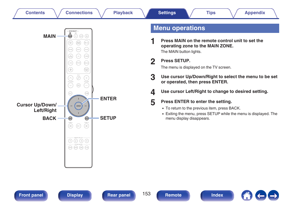 Menu operations, P. 153) | Marantz CINEMA 70s 7.2-Channel Network A/V Receiver User Manual | Page 153 / 284