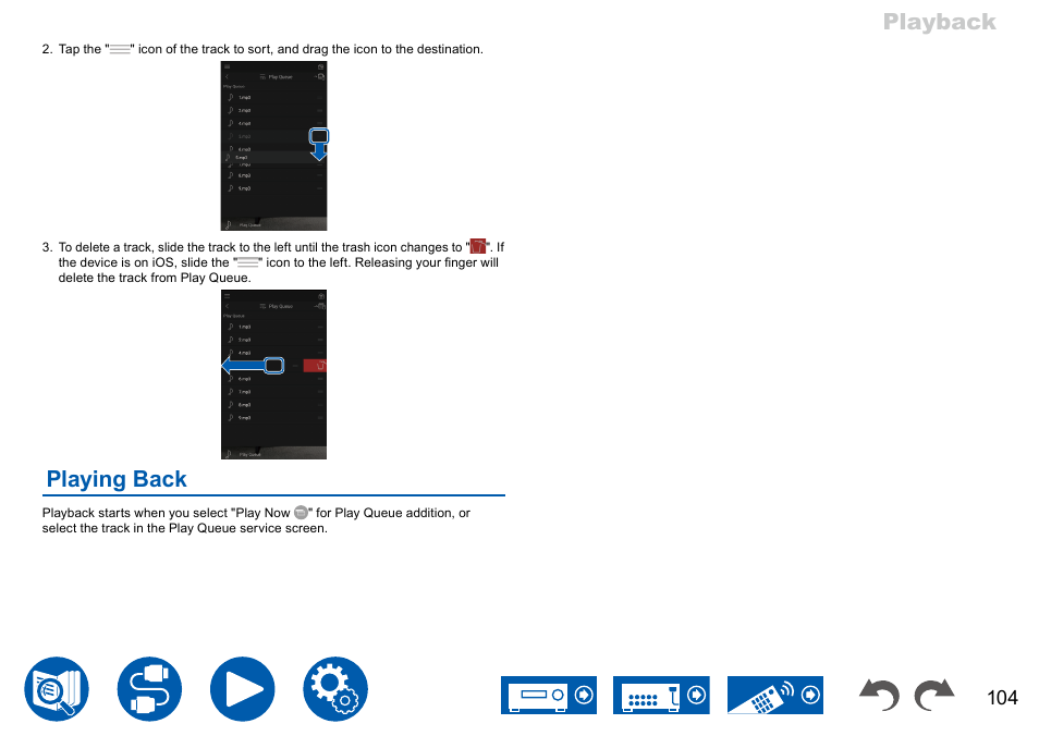 Playing back, Playback | Onkyo TX-NR7100 9.2-Channel THX-Certified Network AV Receiver User Manual | Page 104 / 191