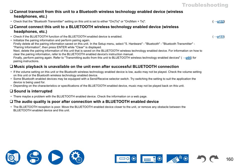 P160, Troubleshooting | Onkyo TX-NR7100 9.2-Channel THX-Certified Network AV Receiver User Manual | Page 160 / 191