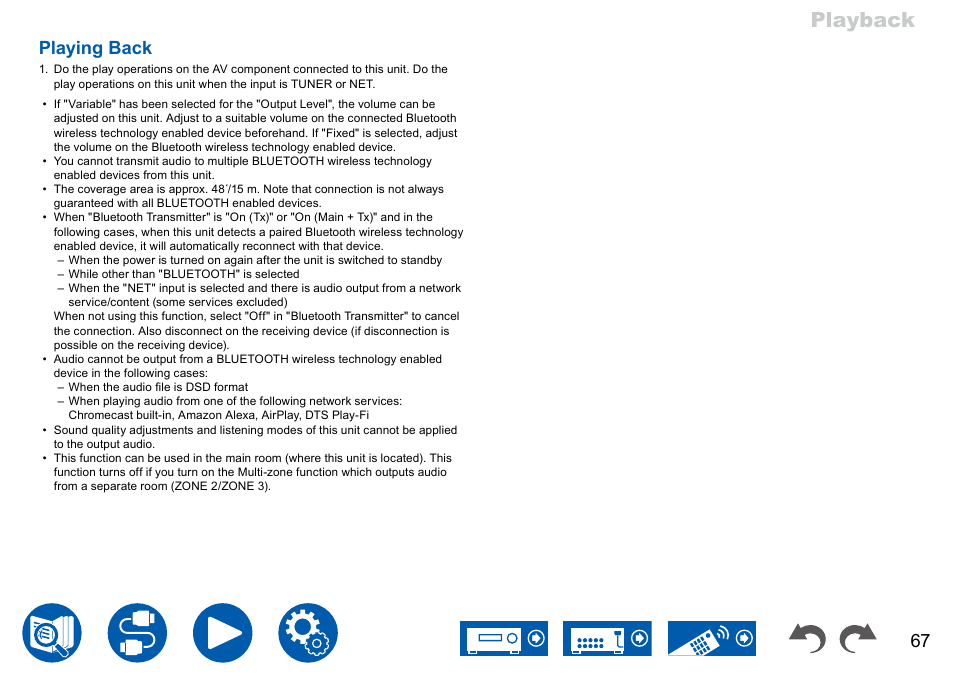 Playback, Playing back | Onkyo TX-NR7100 9.2-Channel THX-Certified Network AV Receiver User Manual | Page 67 / 191