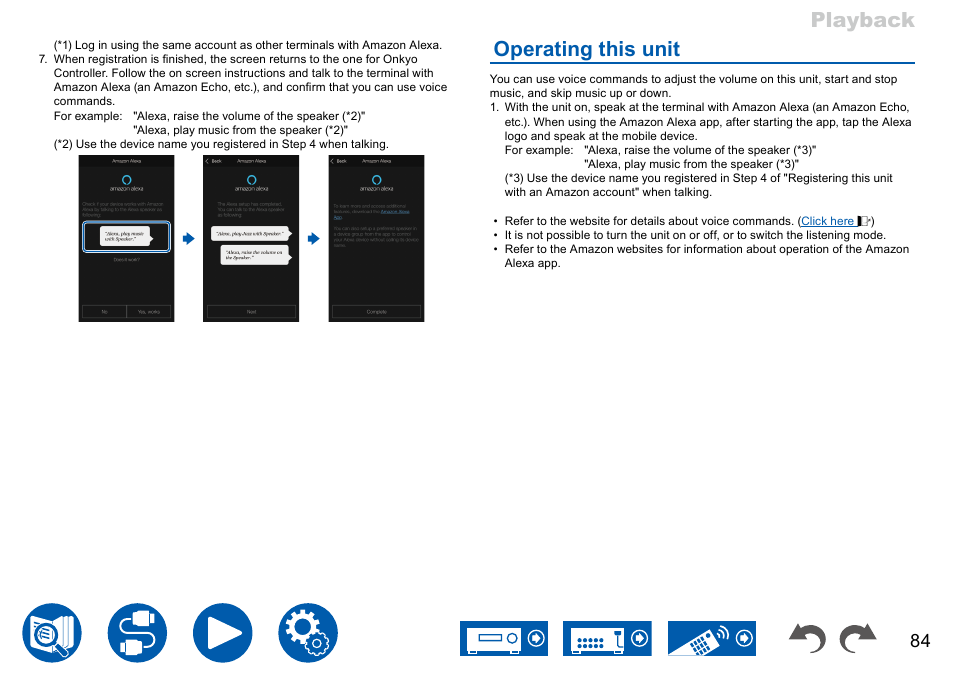 Operating this unit, Playback | Onkyo TX-NR7100 9.2-Channel THX-Certified Network AV Receiver User Manual | Page 84 / 191