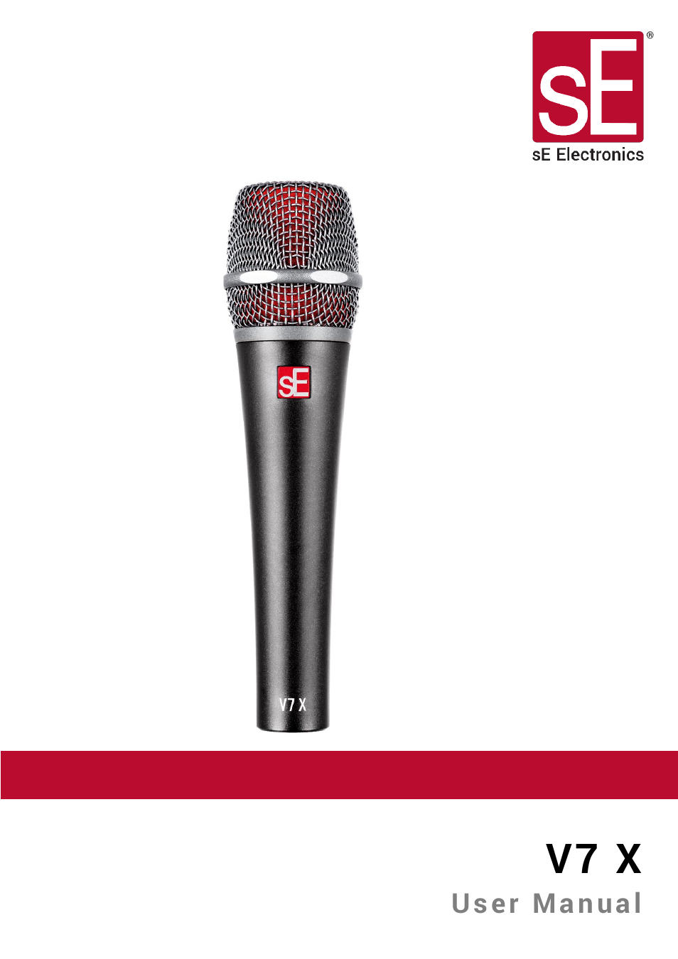 sE Electronics V7 X Supercardioid Dynamic Instrument Microphone User Manual | 24 pages
