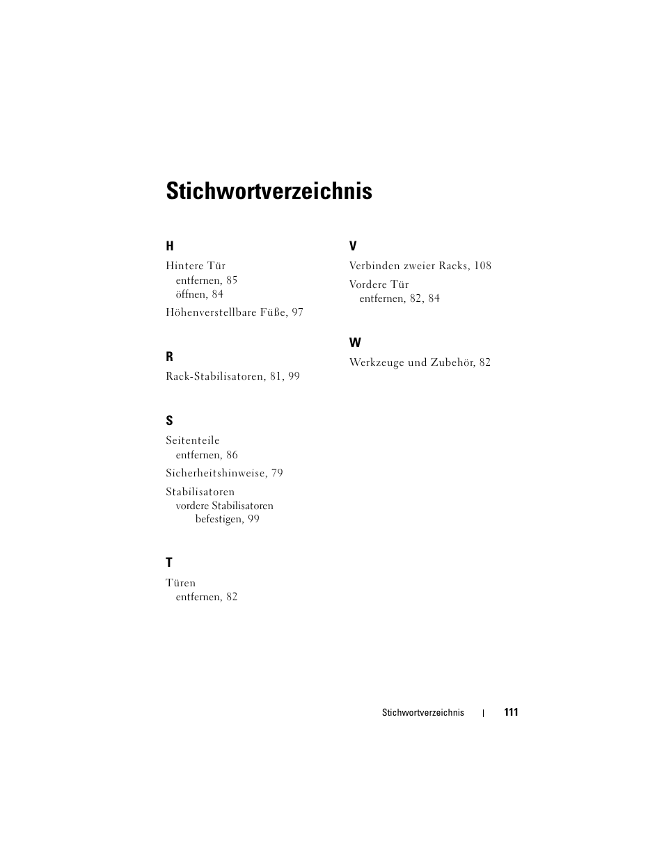Stichwortverzeichnis | Dell PowerEdge 4220 User Manual | Page 113 / 190
