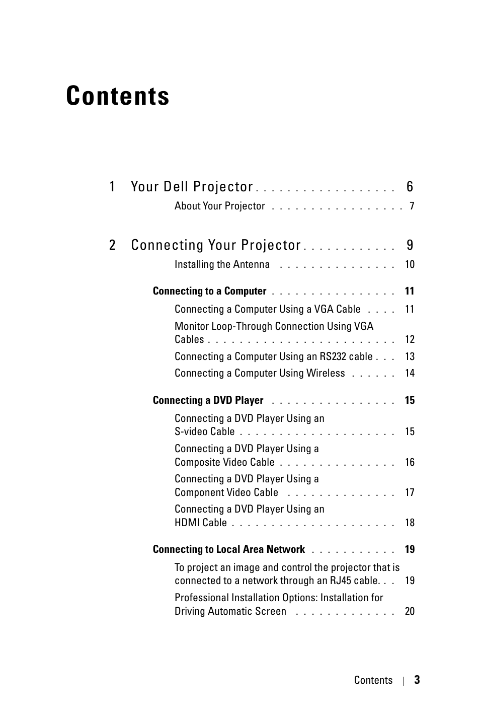 Dell 4610X User Manual | Page 3 / 98