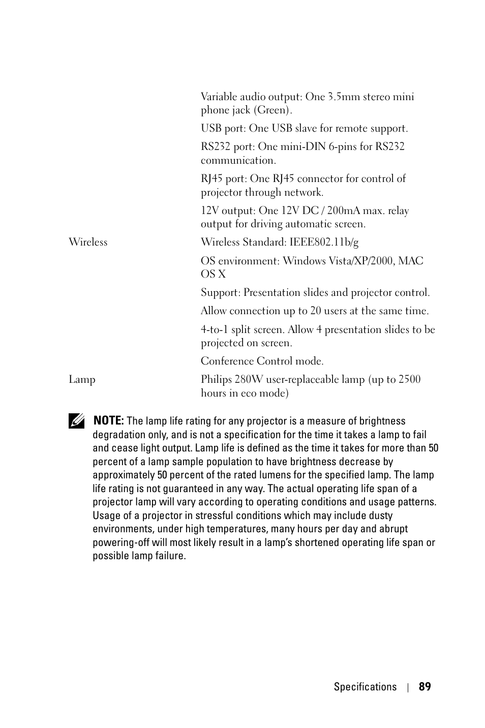Dell 4610X User Manual | Page 89 / 98