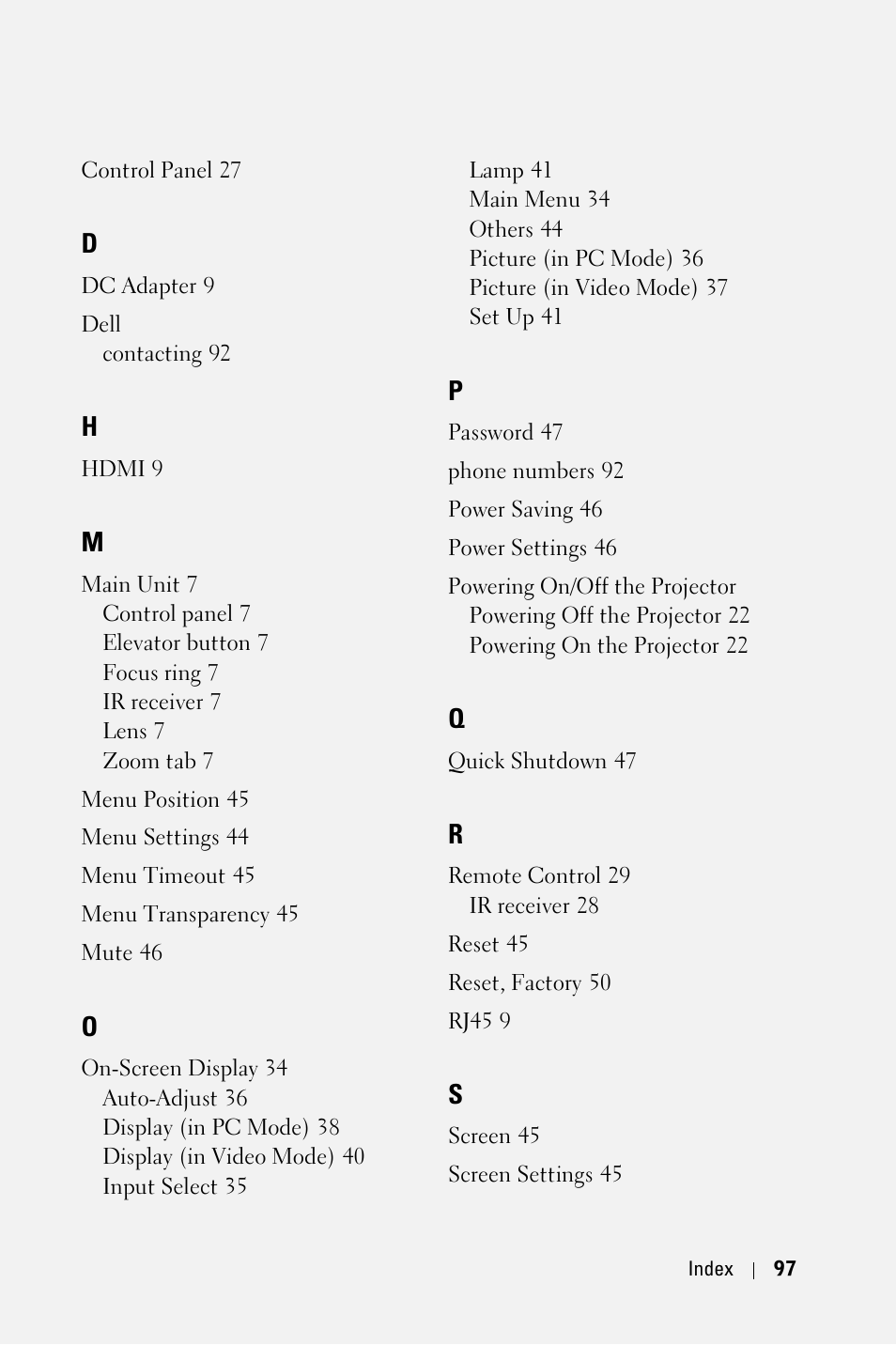 Dell 4610X User Manual | Page 97 / 98