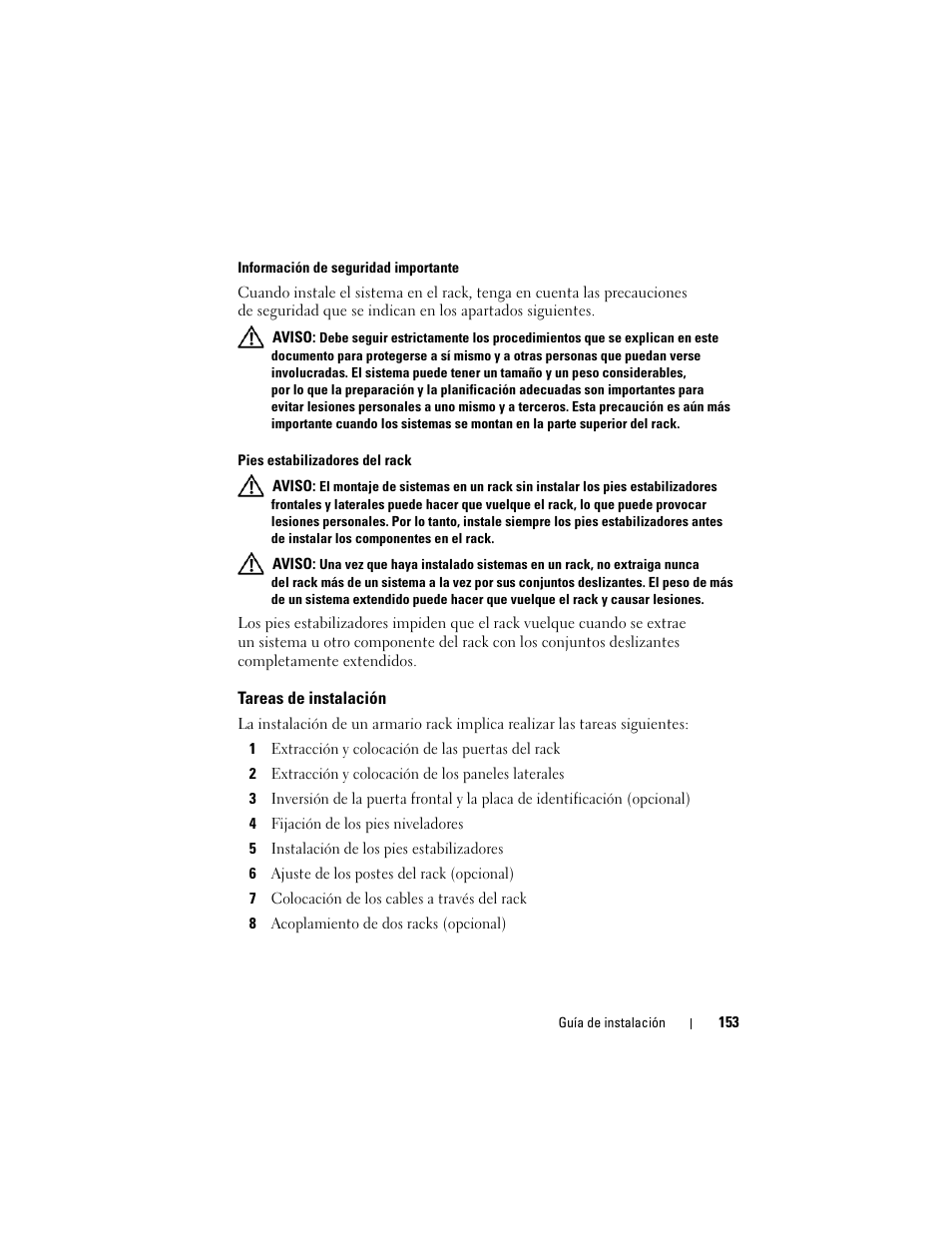 Tareas de instalación | Dell PowerEdge 4820 User Manual | Page 155 / 186