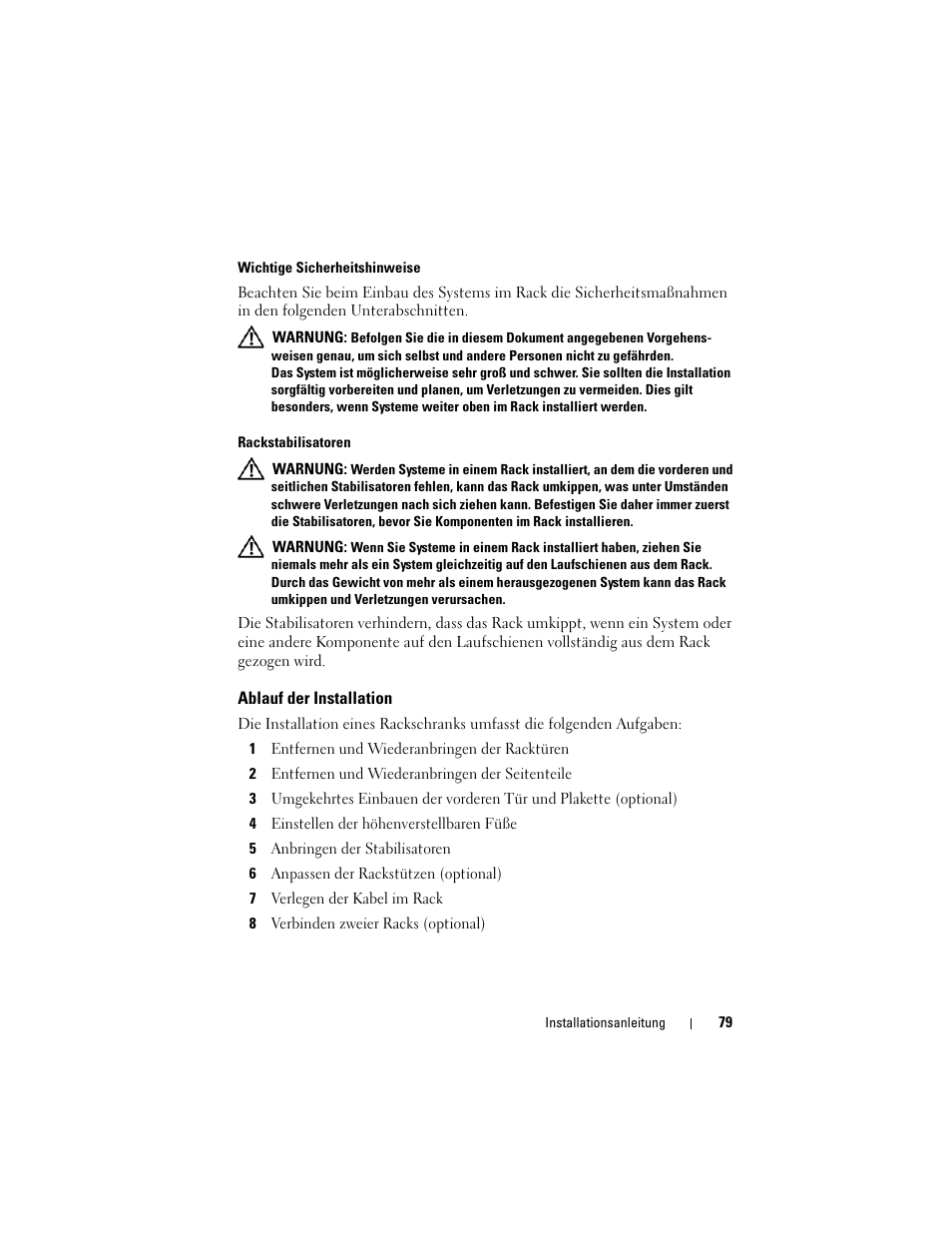 Ablauf der installation | Dell PowerEdge 4820 User Manual | Page 81 / 186