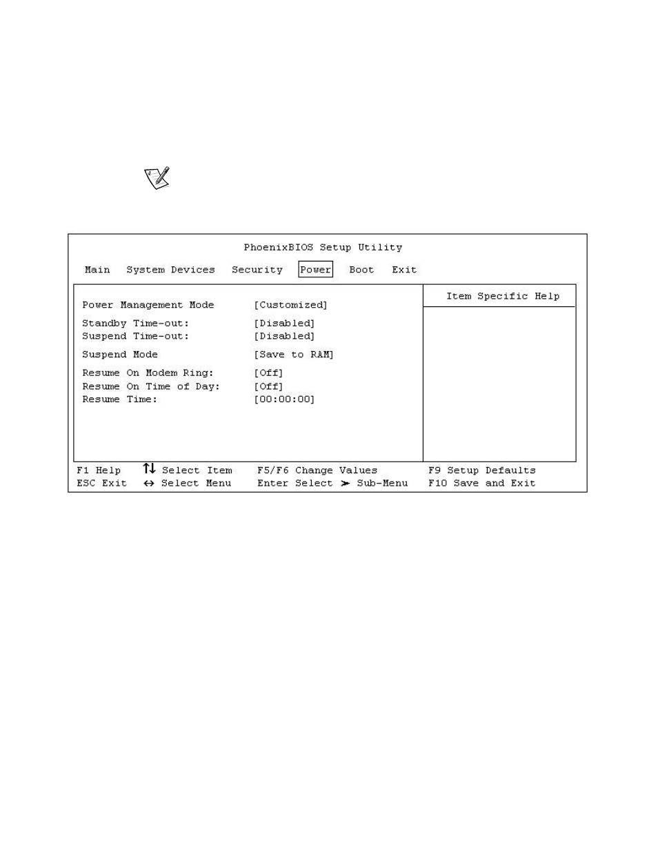 Power menu | Dell 7500 User Manual | Page 124 / 162