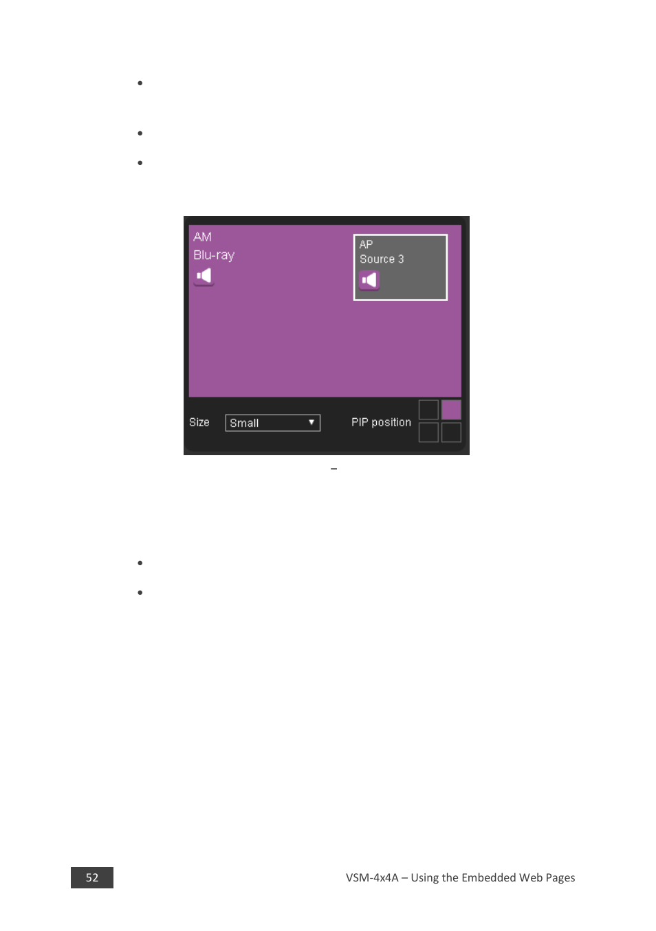 1 switching an input to an output, Figure 29: the dual tab, Pip position and size | Ion 8.2.3.1 | Kramer 4 x 4 Seamless AV Matrix Switcher/Multi-Scaler User Manual | Page 59 / 117