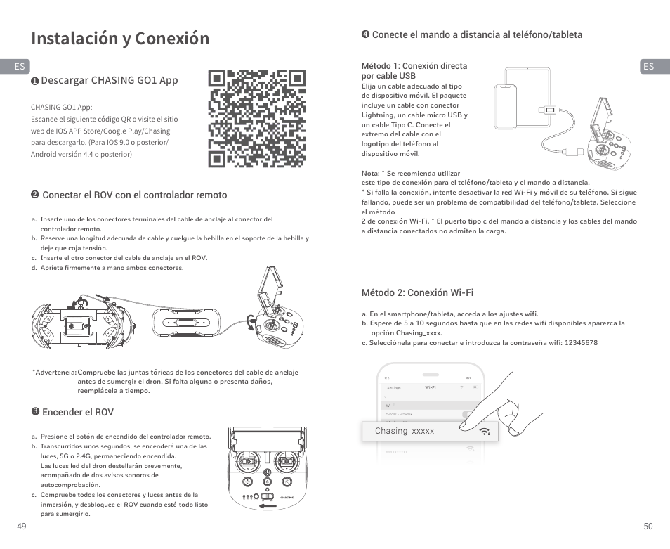 Instalación y conexión | CHASING M2 S Industrial Underwater ROV (328' Tether) User Manual | Page 26 / 51