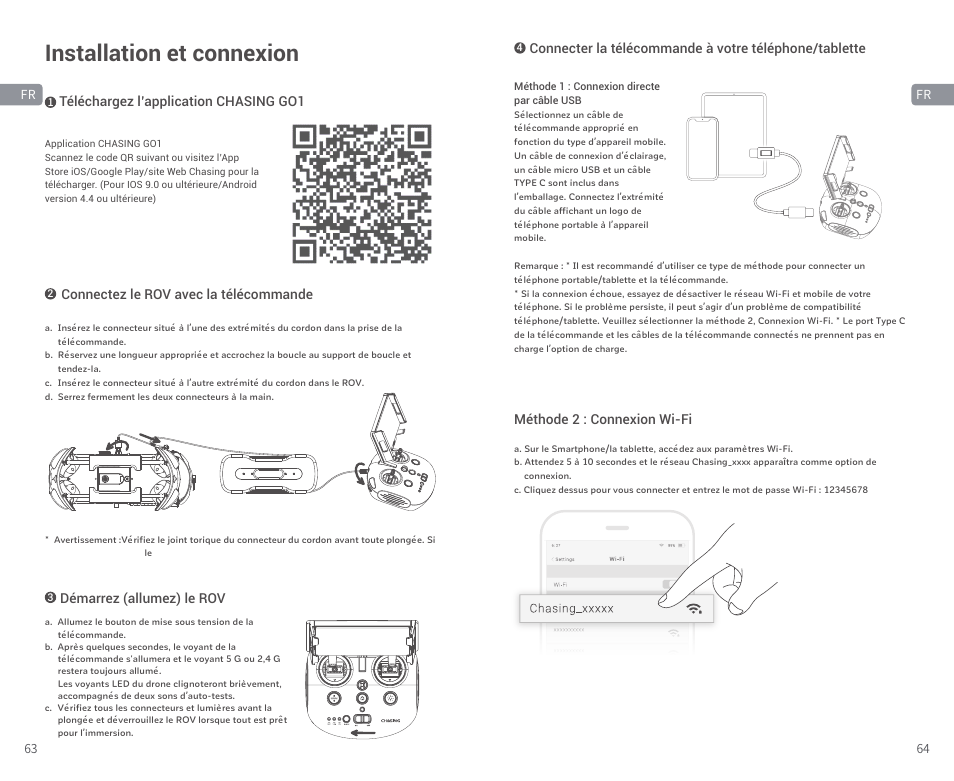 Installation et connexion | CHASING M2 S Industrial Underwater ROV (328' Tether) User Manual | Page 33 / 51