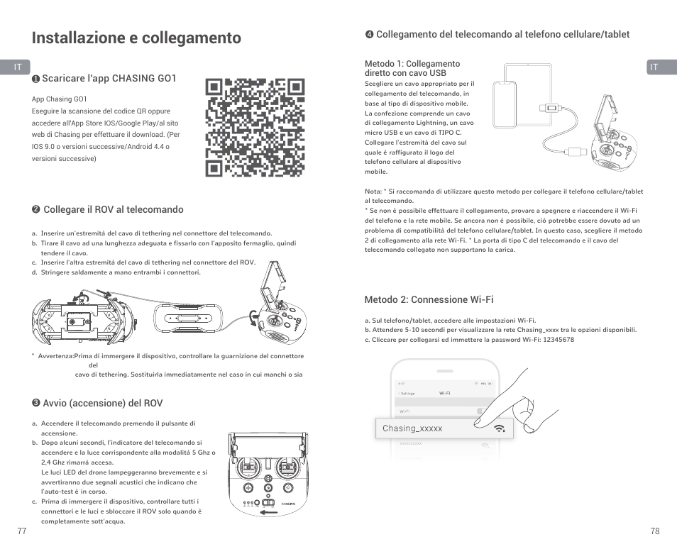Installazione e collegamento | CHASING M2 S Industrial Underwater ROV (328' Tether) User Manual | Page 40 / 51