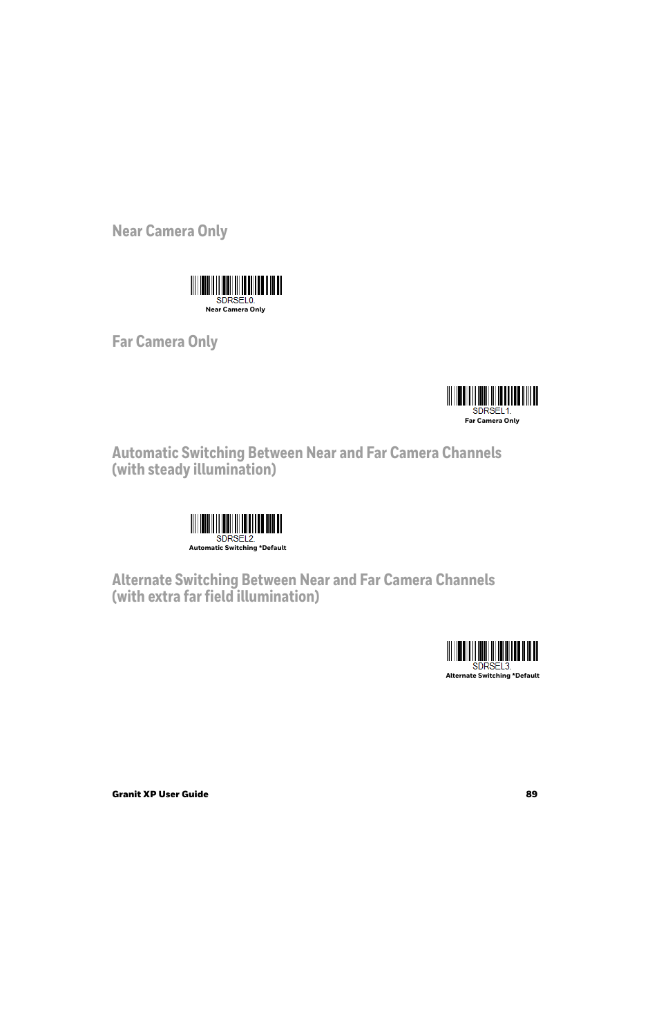 Near camera only, Far camera only | Honeywell Granit 1991iSR Ultra-Rugged Standard-Range Barcode Scanner User Manual | Page 105 / 308