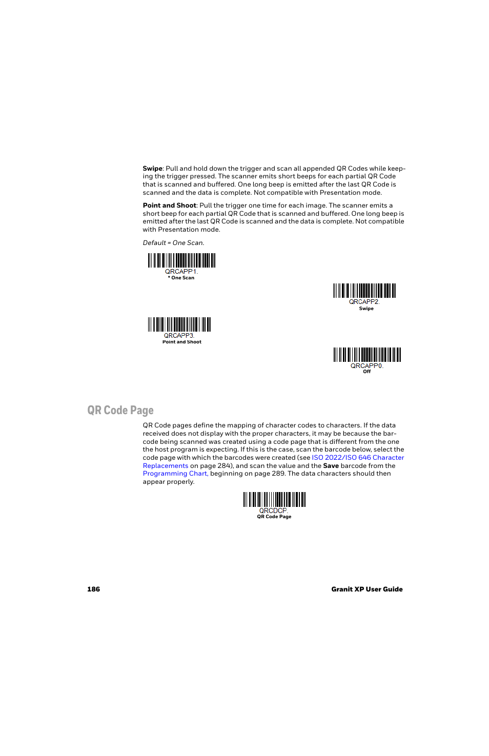 Qr code page | Honeywell Granit 1991iSR Ultra-Rugged Standard-Range Barcode Scanner User Manual | Page 202 / 308
