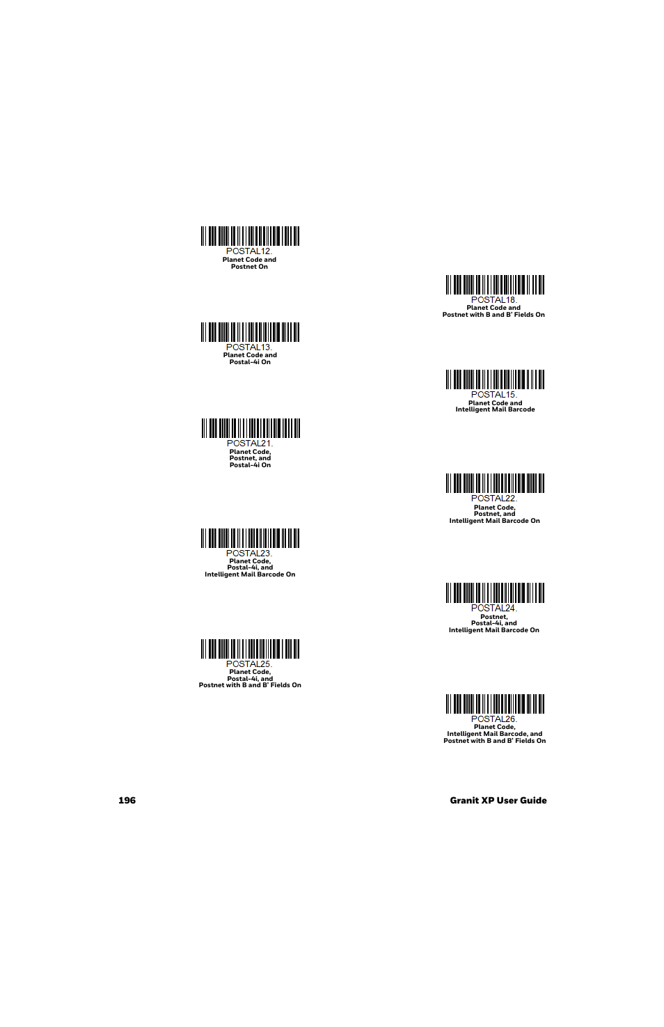 196 granit xp user guide | Honeywell Granit 1991iSR Ultra-Rugged Standard-Range Barcode Scanner User Manual | Page 212 / 308