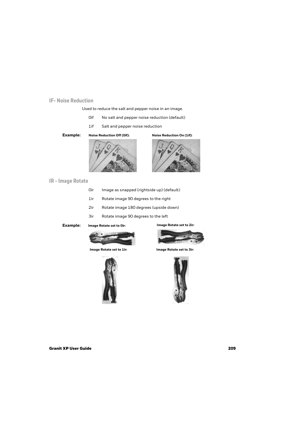 If- noise reduction, Ir - image rotate | Honeywell Granit 1991iSR Ultra-Rugged Standard-Range Barcode Scanner User Manual | Page 225 / 308