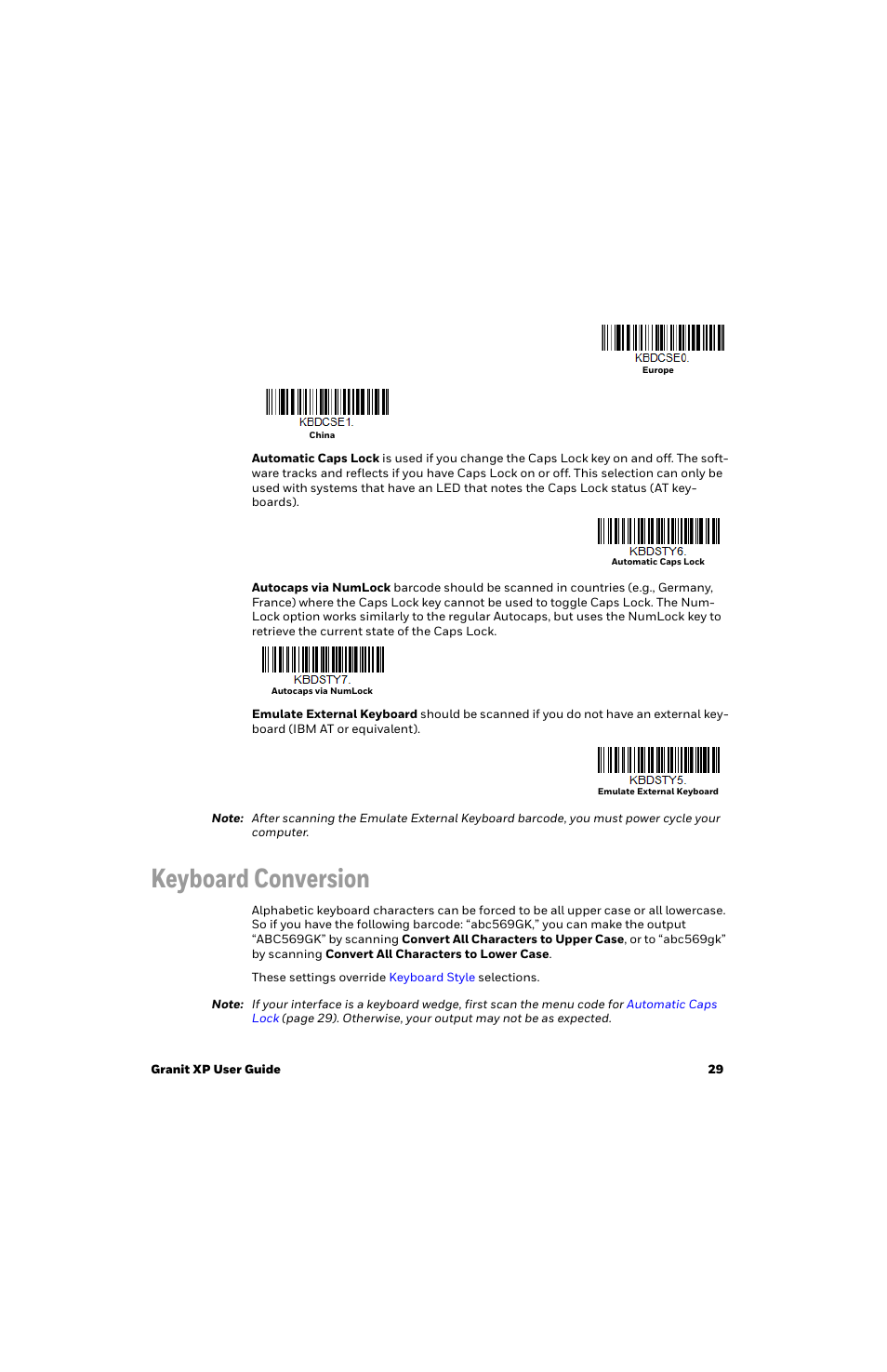 Keyboard conversion | Honeywell Granit 1991iSR Ultra-Rugged Standard-Range Barcode Scanner User Manual | Page 45 / 308