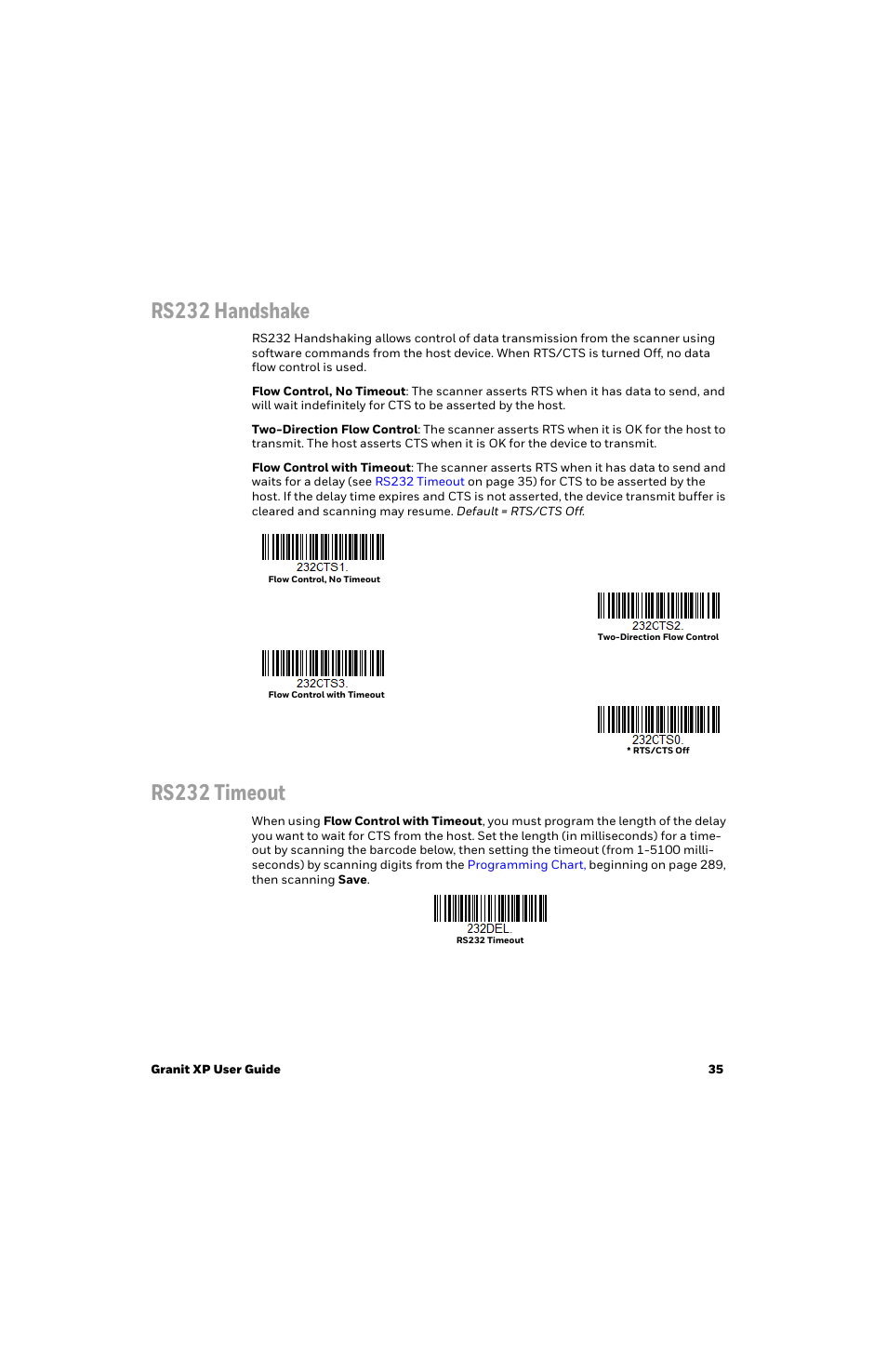 Rs232 handshake, Rs232 timeout | Honeywell Granit 1991iSR Ultra-Rugged Standard-Range Barcode Scanner User Manual | Page 51 / 308