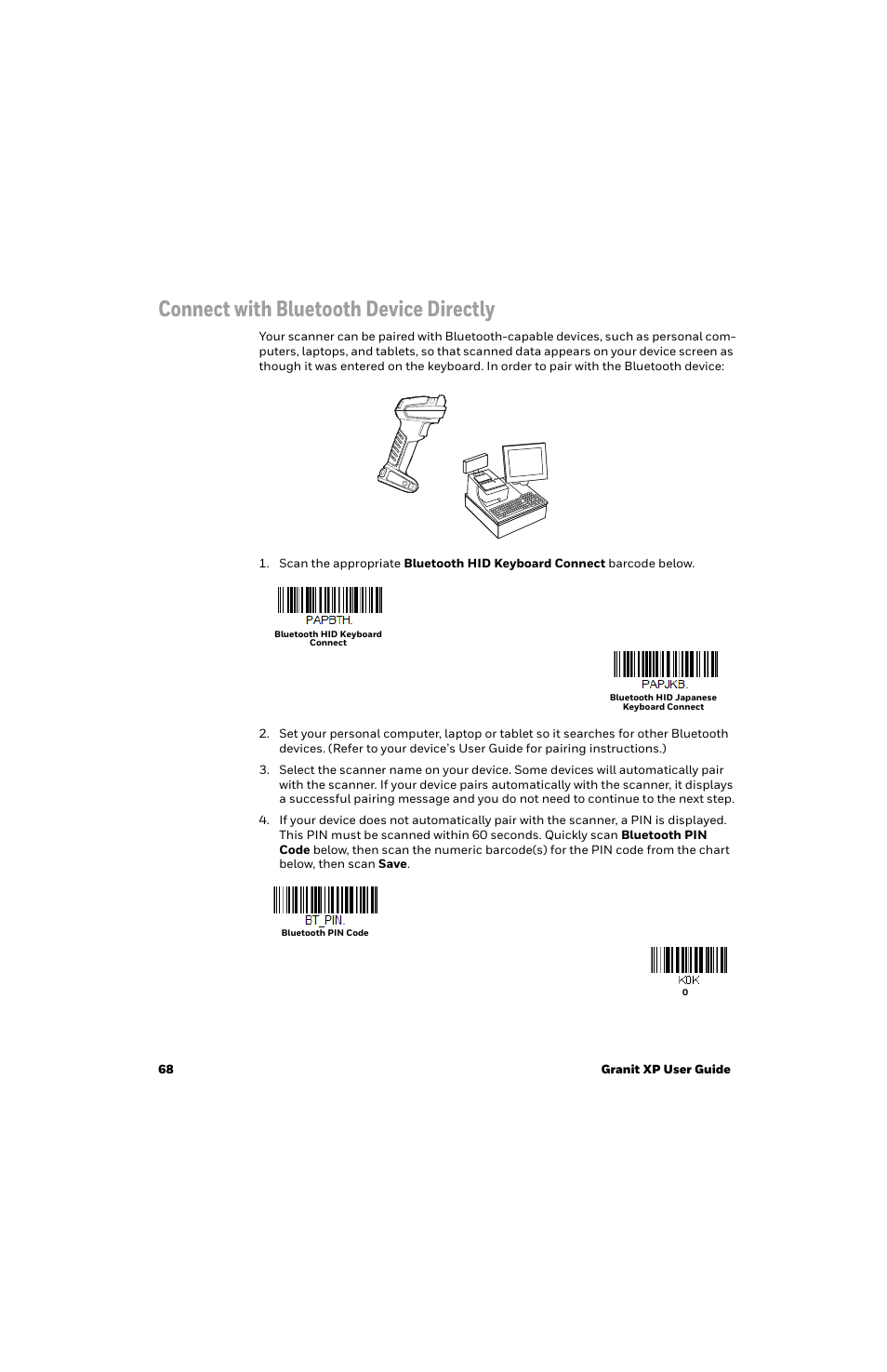 Connect with bluetooth device directly, Connect with bluetooth device, Directly | Connect with, Bluetooth device directly, Procedure). ssp | Honeywell Granit 1991iSR Ultra-Rugged Standard-Range Barcode Scanner User Manual | Page 84 / 308