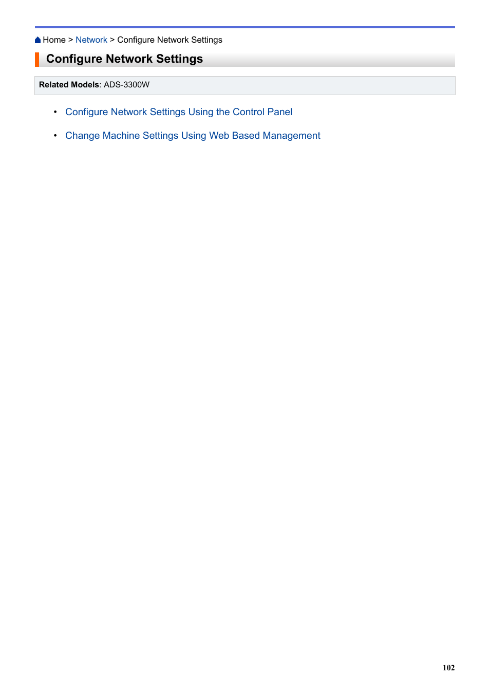 Configure network settings | Brother ADS-3100 High-Speed Desktop Color Scanner for Home & Small Offices User Manual | Page 106 / 253