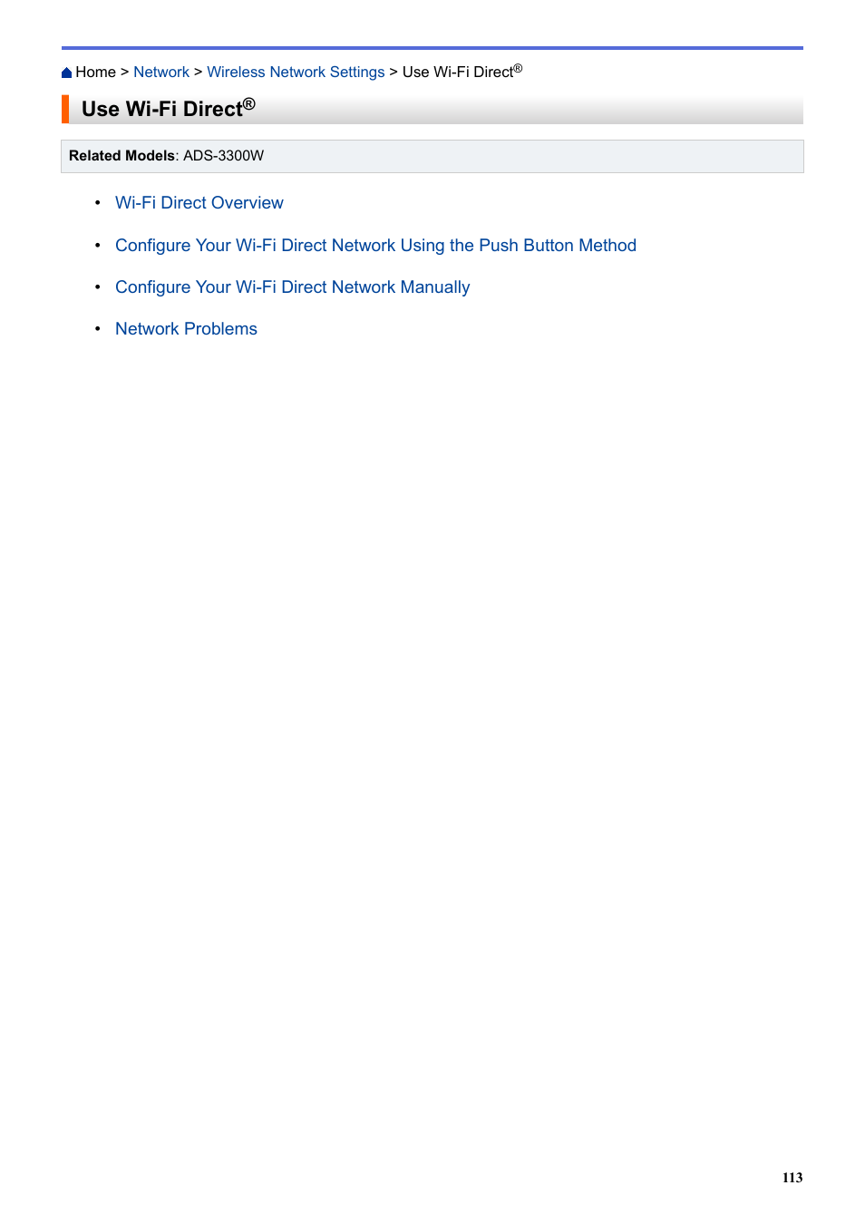 Use wi-fi direct | Brother ADS-3100 High-Speed Desktop Color Scanner for Home & Small Offices User Manual | Page 117 / 253