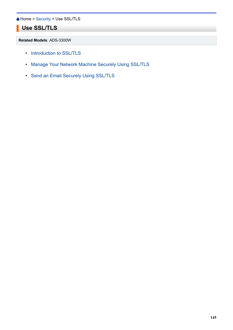 Use ssl/tls | Brother ADS-3100 High-Speed Desktop Color Scanner for Home & Small Offices User Manual | Page 149 / 253
