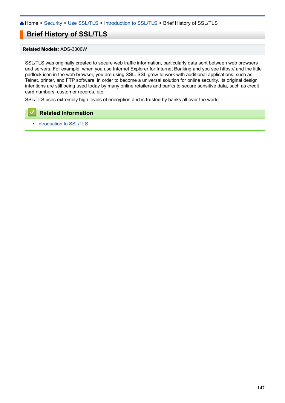 Brief history of ssl/tls | Brother ADS-3100 High-Speed Desktop Color Scanner for Home & Small Offices User Manual | Page 151 / 253