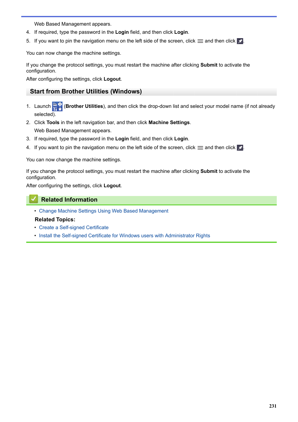 Start from brother utilities (windows) | Brother ADS-3100 High-Speed Desktop Color Scanner for Home & Small Offices User Manual | Page 235 / 253