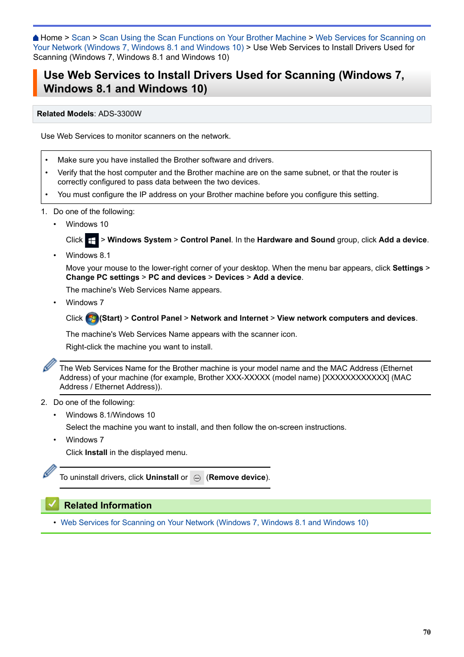 Brother ADS-3100 High-Speed Desktop Color Scanner for Home & Small Offices User Manual | Page 74 / 253