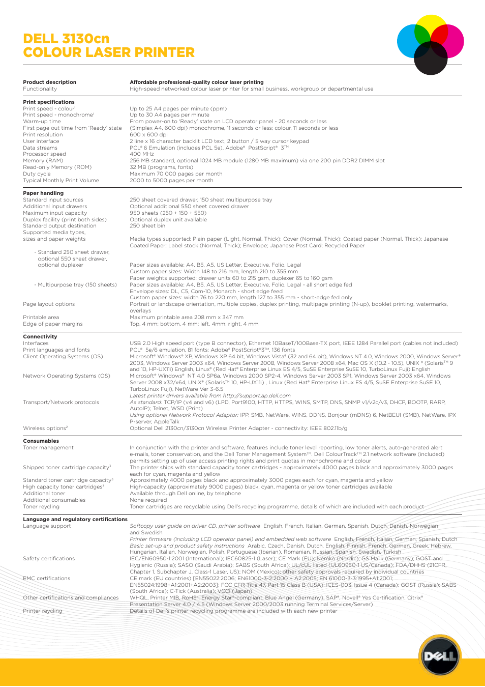 Dell 3130cn colour laser printer | Dell 3130cn User Manual | Page 3 / 4