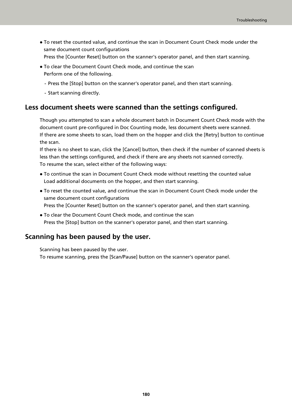 Scanning has been paused by the user | Fujitsu Ricoh Fujitsu fi-7900 Image Scanner User Manual | Page 180 / 291