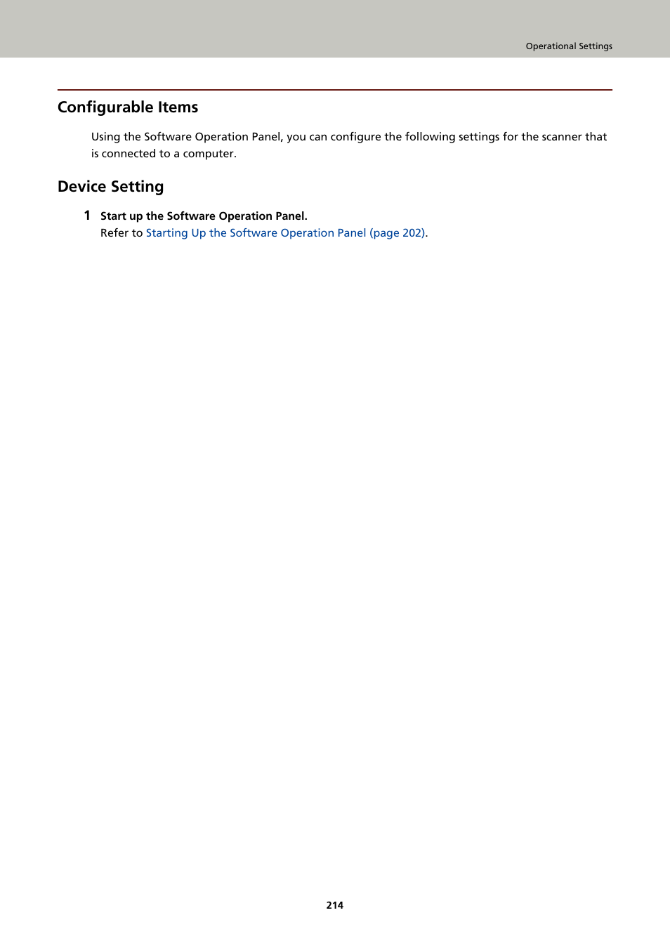 Configurable items, Device setting | Fujitsu Ricoh Fujitsu fi-7900 Image Scanner User Manual | Page 214 / 291