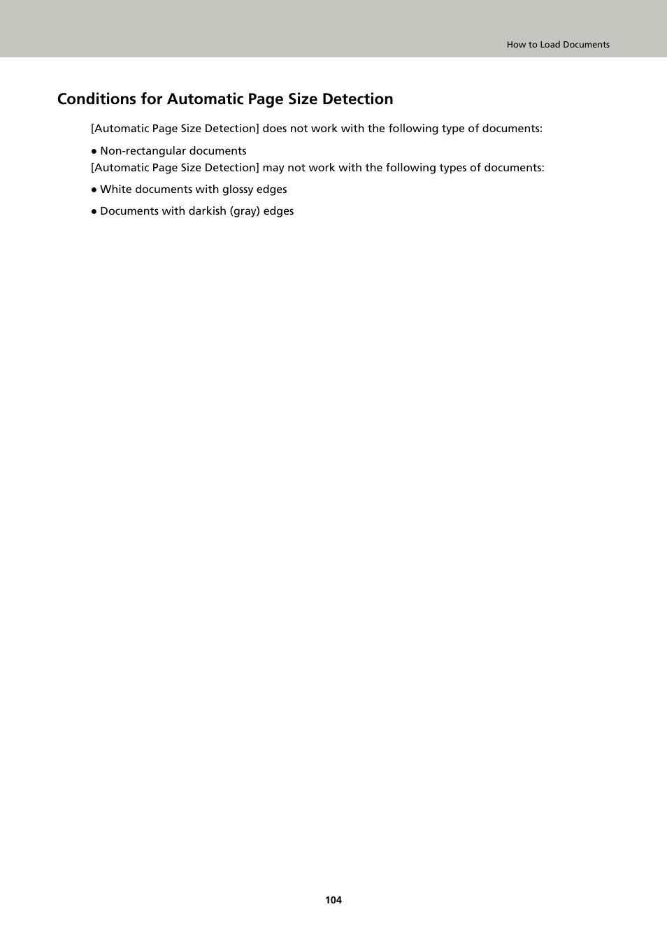 Conditions for automatic page size detection | Ricoh fi-8040 Desktop Scanner User Manual | Page 104 / 425