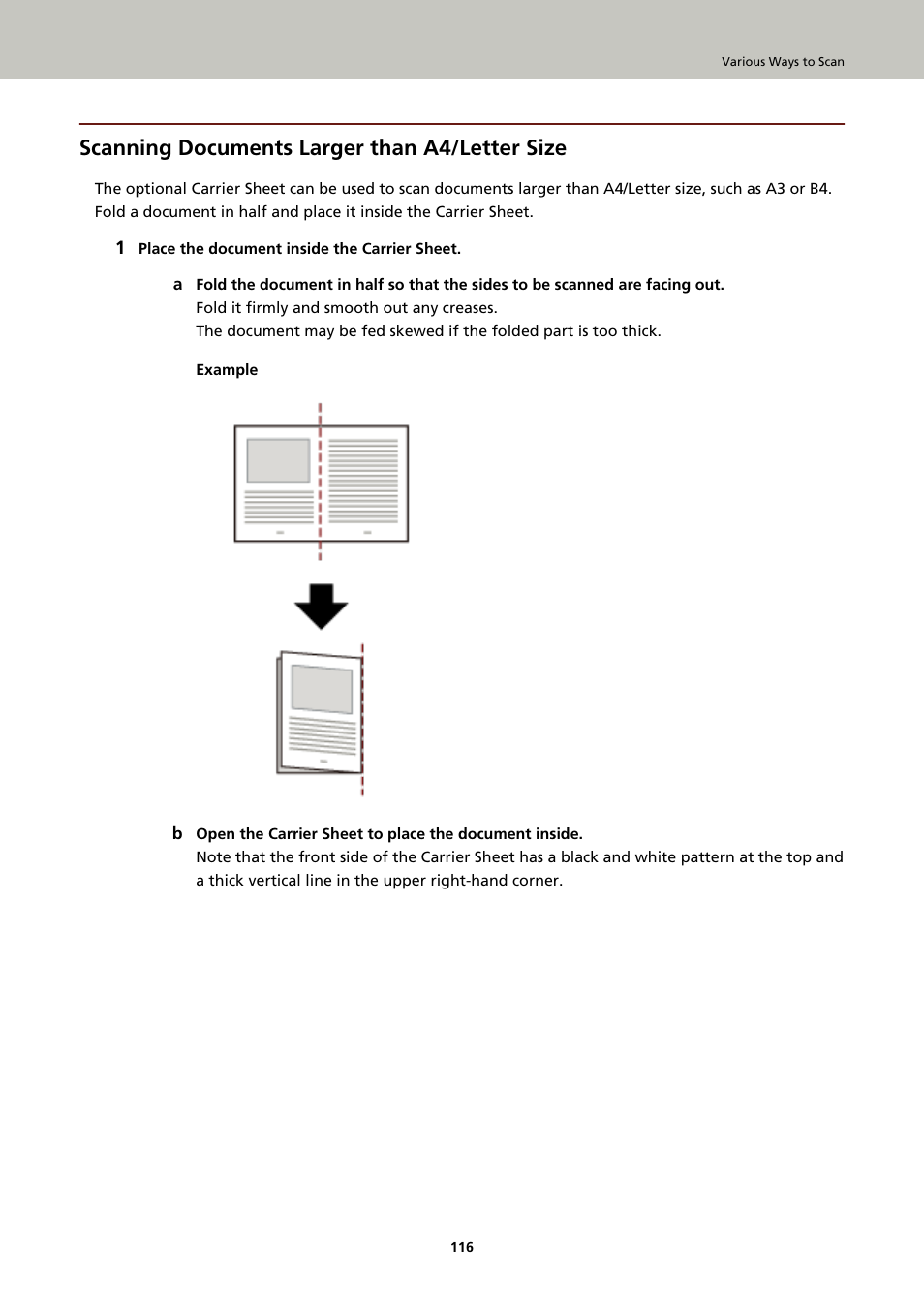 Scanning documents larger than a4/letter size | Ricoh fi-8040 Desktop Scanner User Manual | Page 116 / 425