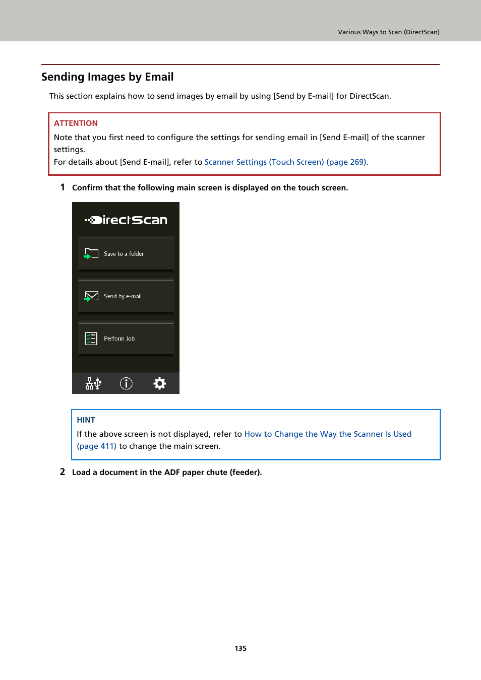 Sending images by email | Ricoh fi-8040 Desktop Scanner User Manual | Page 135 / 425