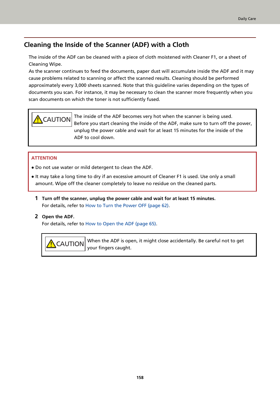 Caution | Ricoh fi-8040 Desktop Scanner User Manual | Page 158 / 425