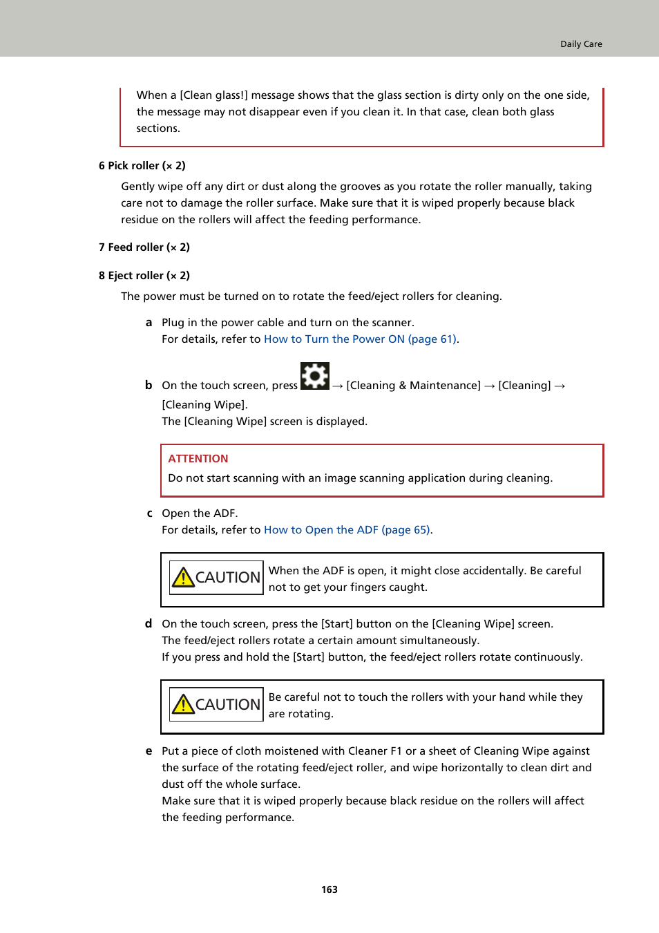 Caution | Ricoh fi-8040 Desktop Scanner User Manual | Page 163 / 425