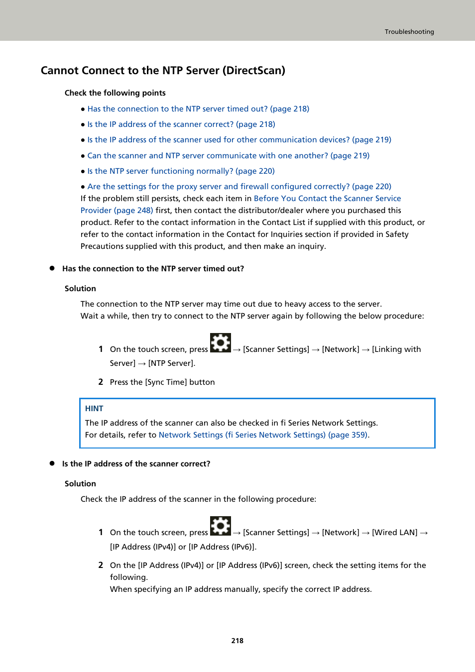 Cannot connect to the ntp server (directscan) | Ricoh fi-8040 Desktop Scanner User Manual | Page 218 / 425