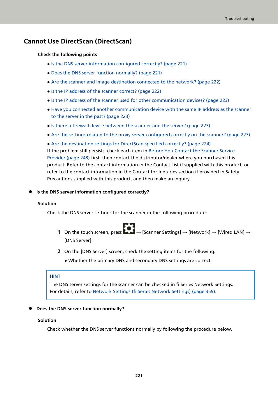 Cannot use directscan (directscan), For details, refer to | Ricoh fi-8040 Desktop Scanner User Manual | Page 221 / 425