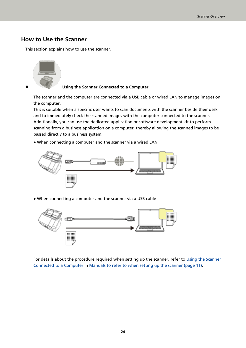How to use the scanner | Ricoh fi-8040 Desktop Scanner User Manual | Page 24 / 425