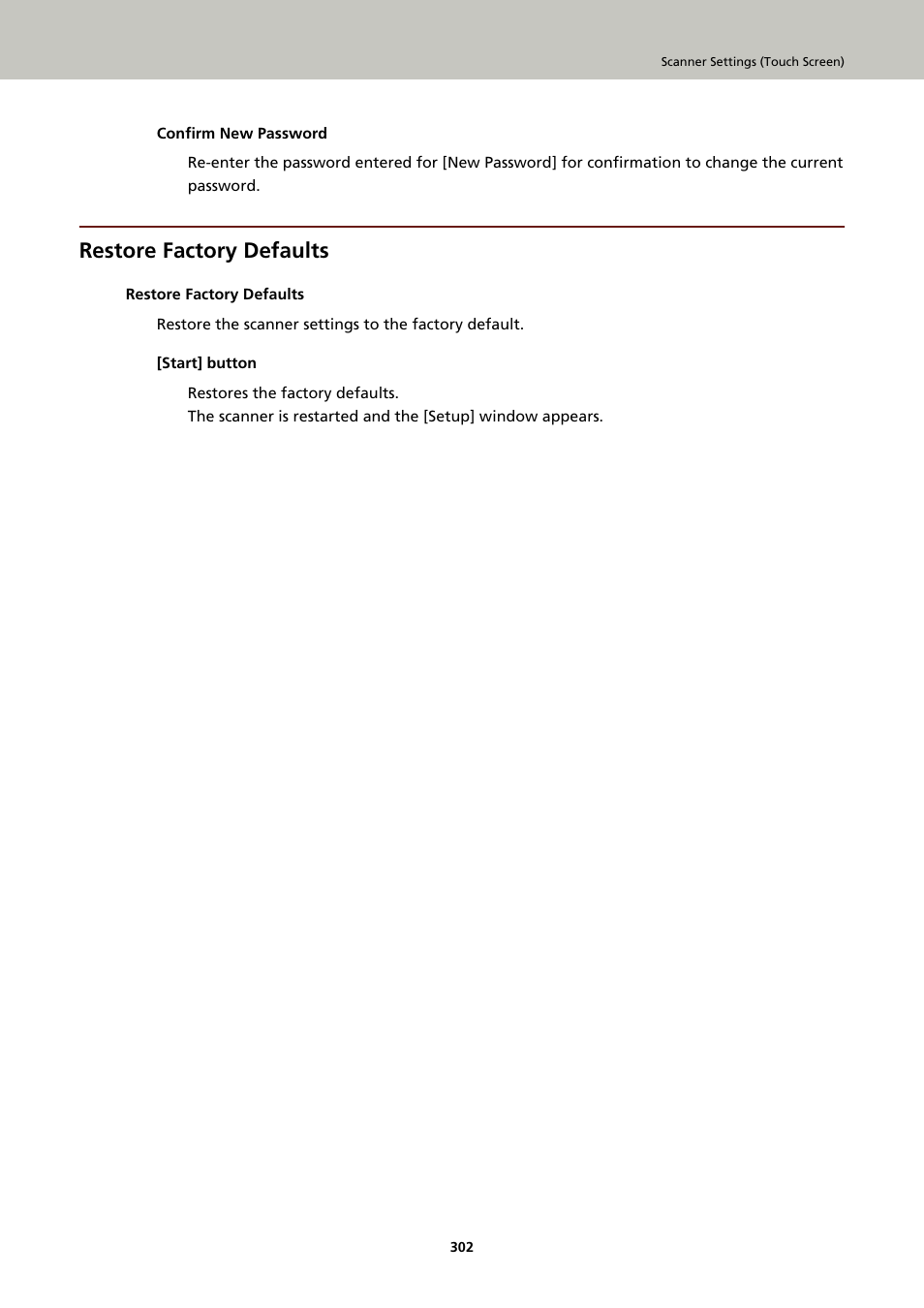 Restore factory defaults | Ricoh fi-8040 Desktop Scanner User Manual | Page 302 / 425